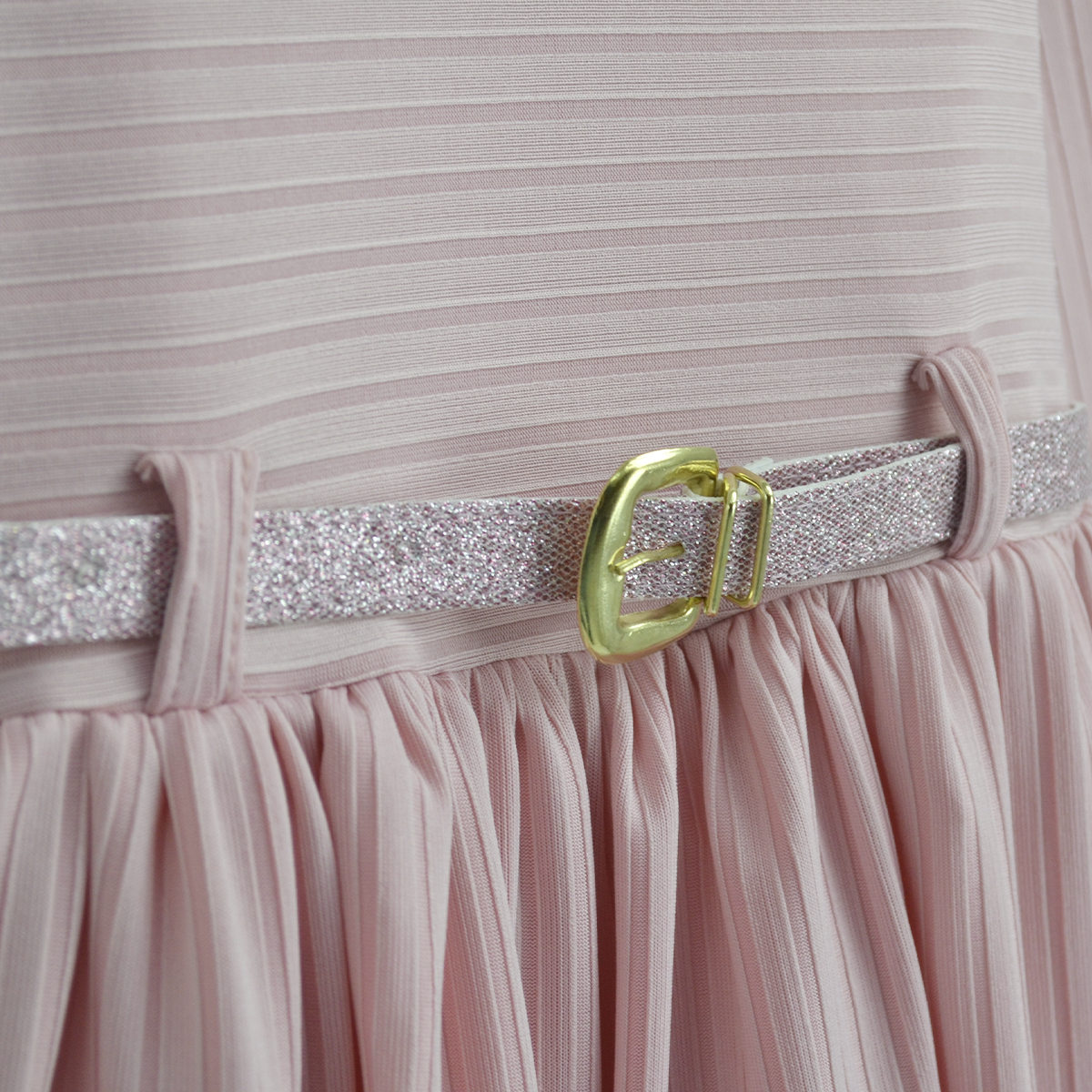 Vestido a rayas con cinturón Bebé Flory VEBB0131