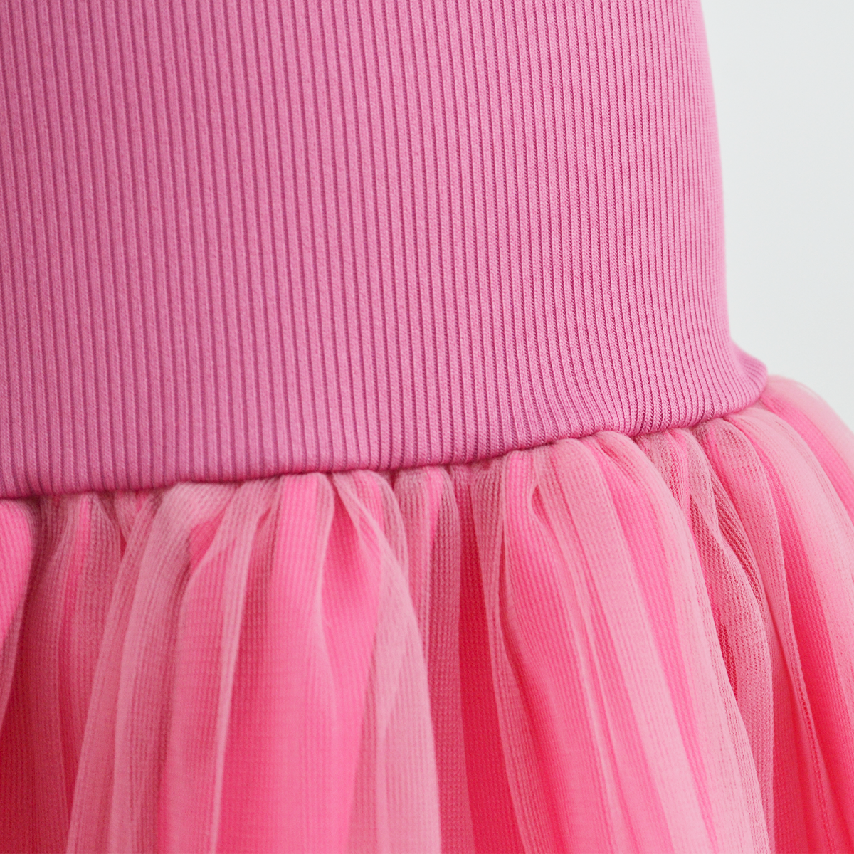 Vestido rib con falda plisada estilo tutu para fiesta bebé Flory VEBB0089