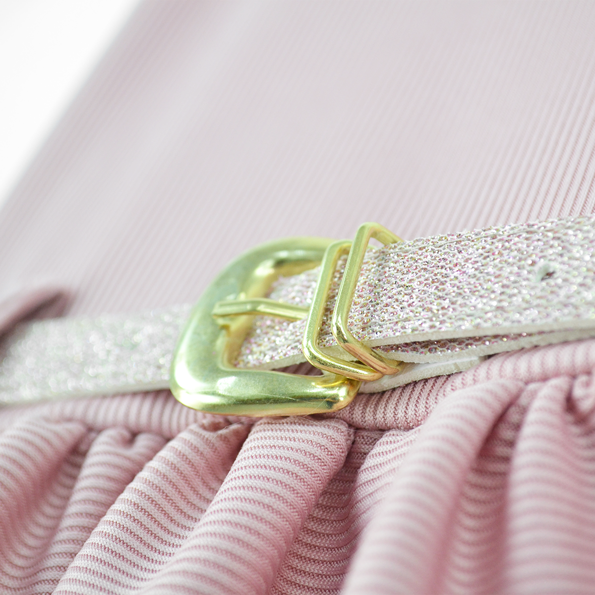 Vestido textura de rayas con cinturón bebé Flory VEBB0103