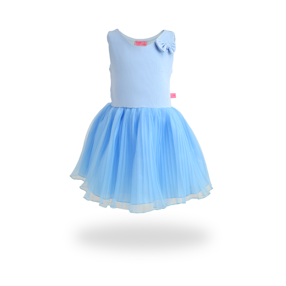Vestido rib con falda plisada estilo tutu para fiesta bebé Flory VEBB0089
