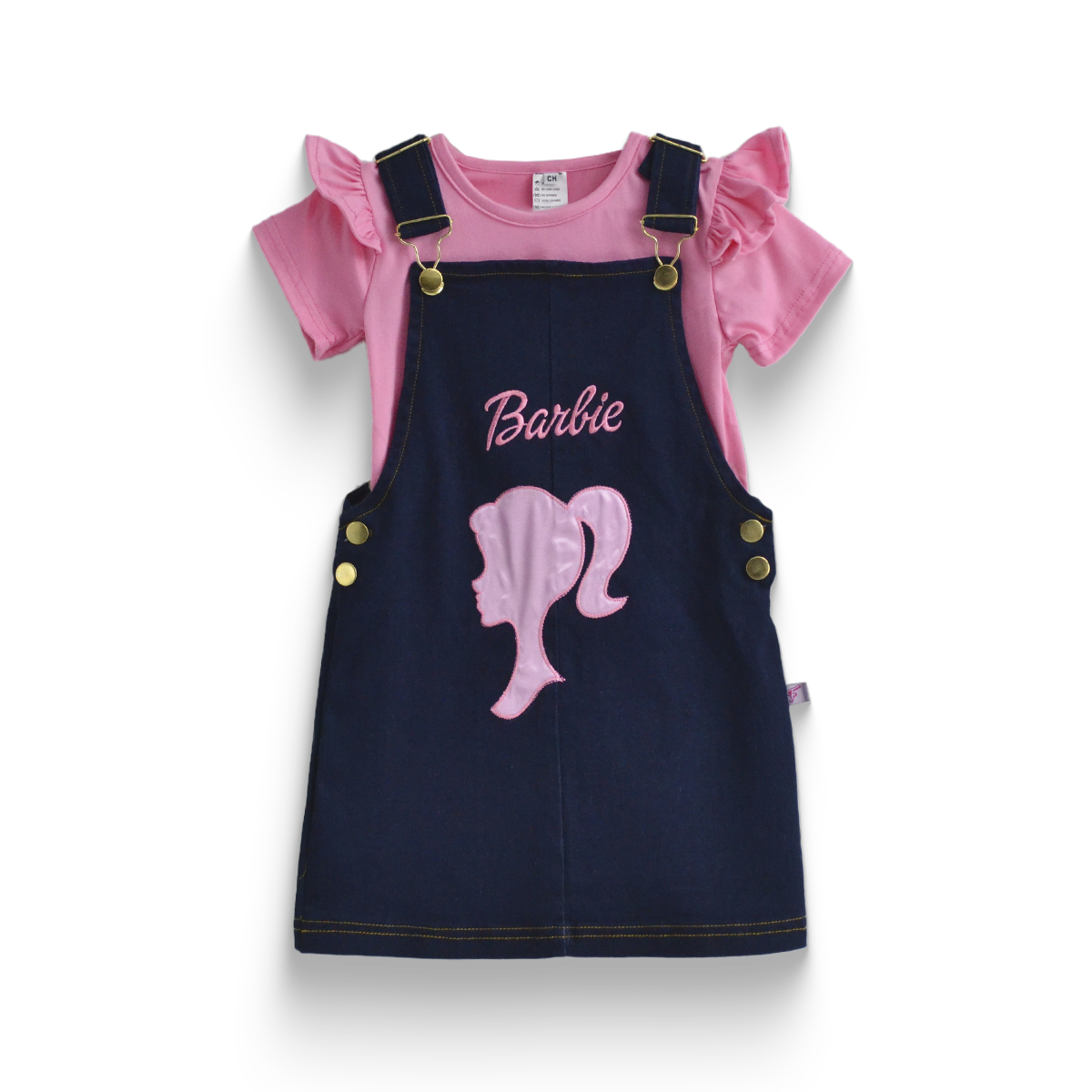 Jumper de mezclilla con playera y bordado de Muñeca Niña KIDUS JUNI0002P03