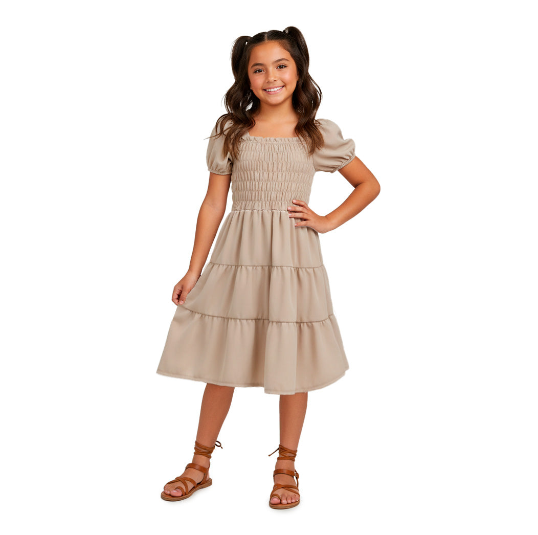 Vestido con manga abullonada Teen VEJU0015 Flory