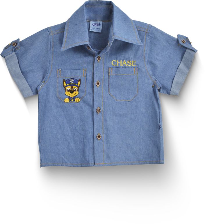 Conjunto de mezclilla con bordado de Perrito Policía Niño Bebé KIDUS CONB0006P04