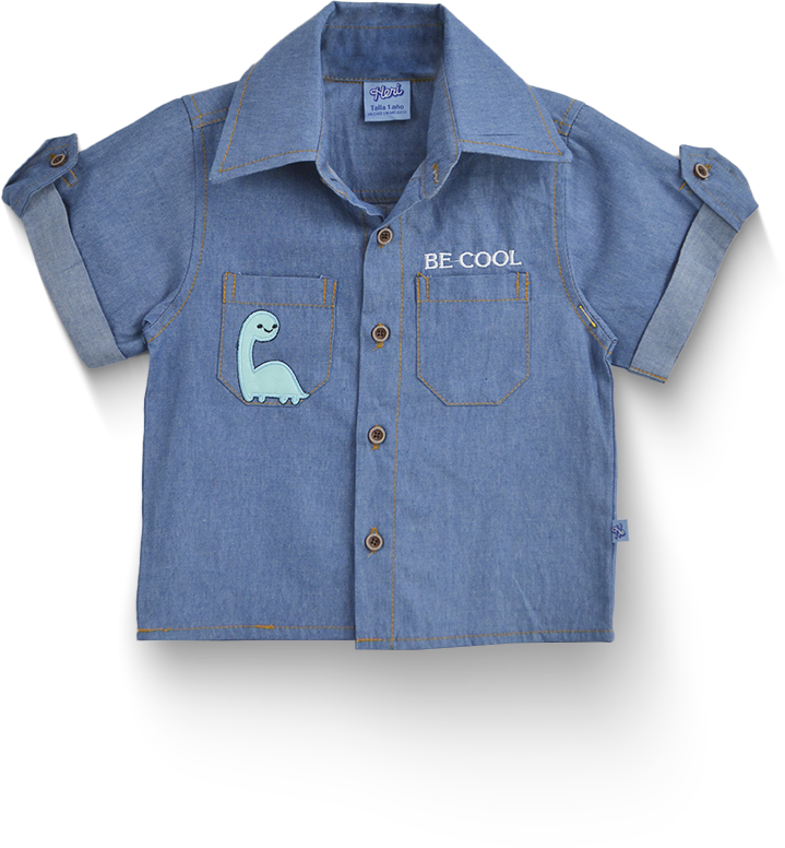 Conjunto de mezclilla con bordado de Dinosaurio Niño Bebé KIDUS CONB0006P01