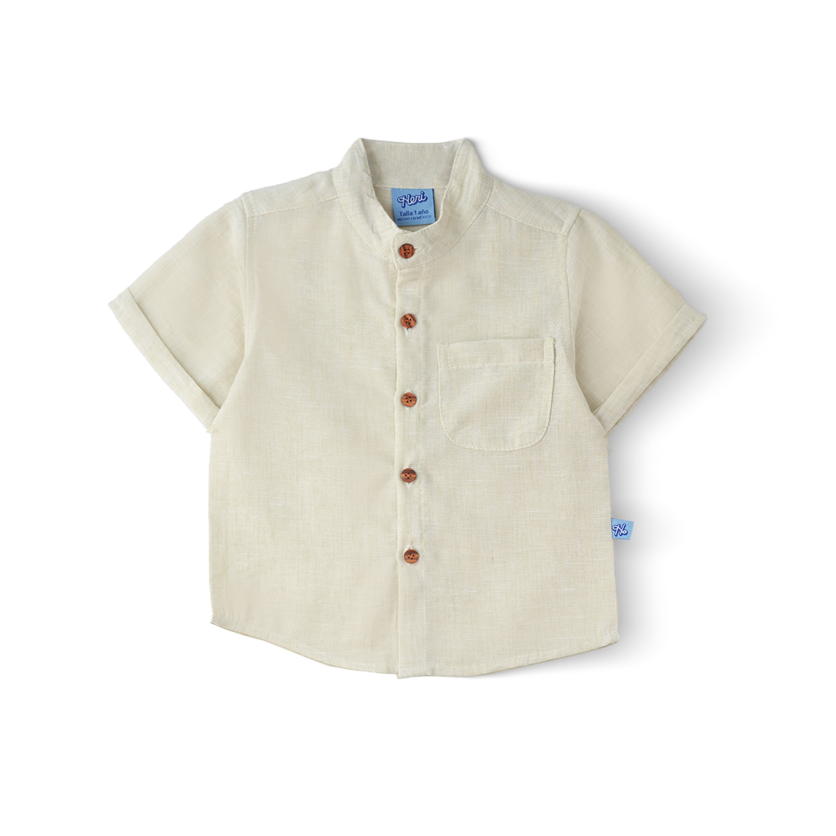 Conjunto de lino de camisa con botones y short niño bebé Heri CONB0004