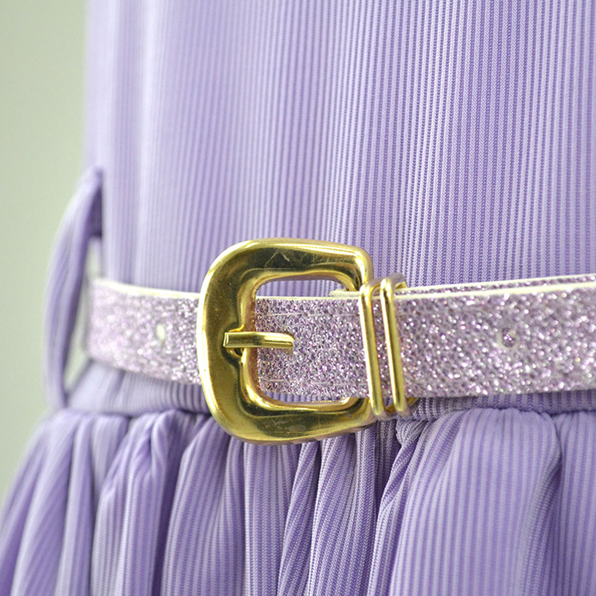 Vestido de olanes con cinturón Teen FLORY VEJU0007