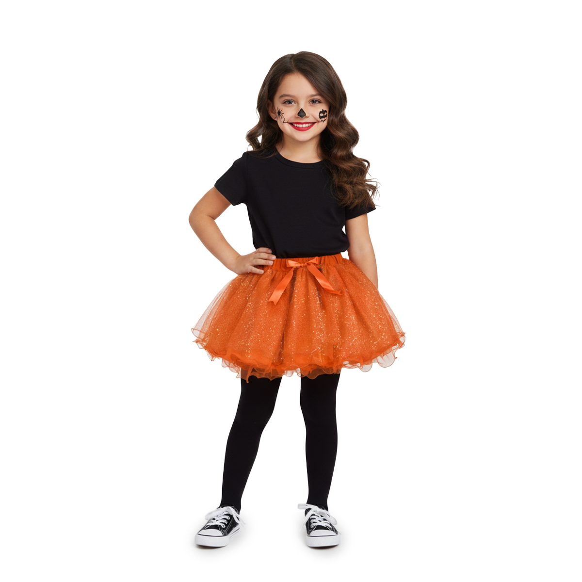 Falda tutu brillos Halloween Niña Flory FANI0004
