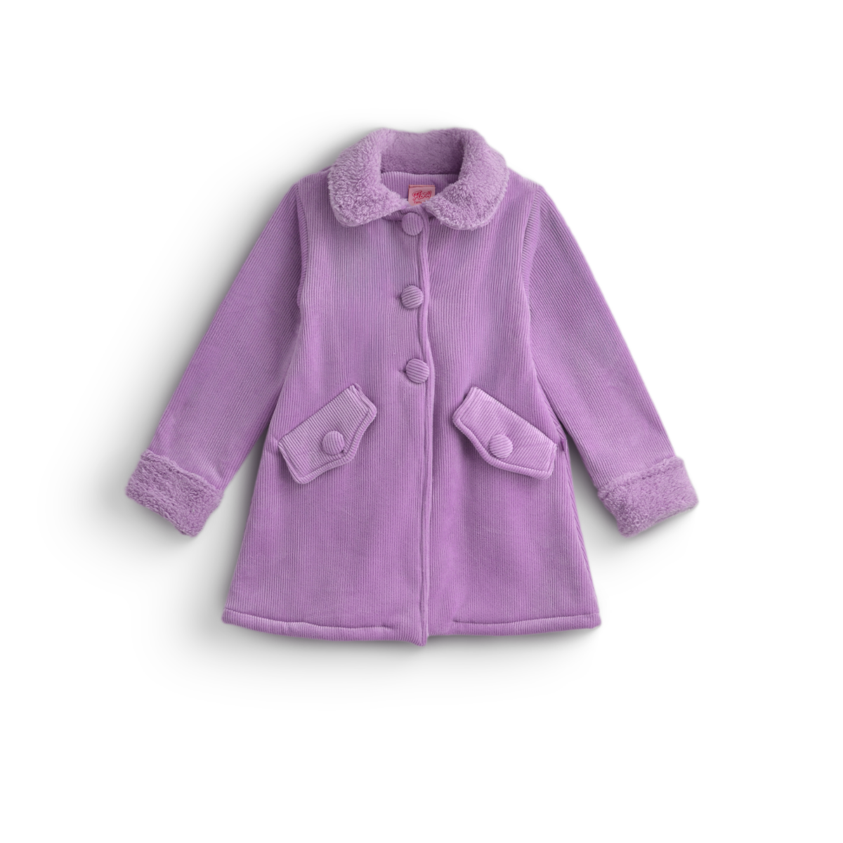 Abrigo afelpado con borrega a rayas Niña Flory ABNI0013