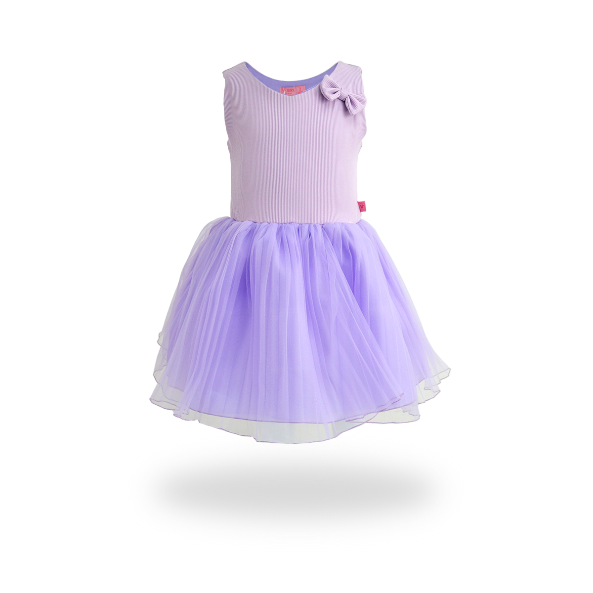 Vestido rib con falda plisada estilo tutu para fiesta bebé Flory VEBB0089