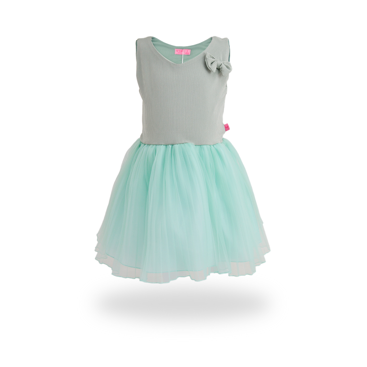 Vestido rib con falda plisada estilo tutu para fiesta bebé Flory VEBB0089
