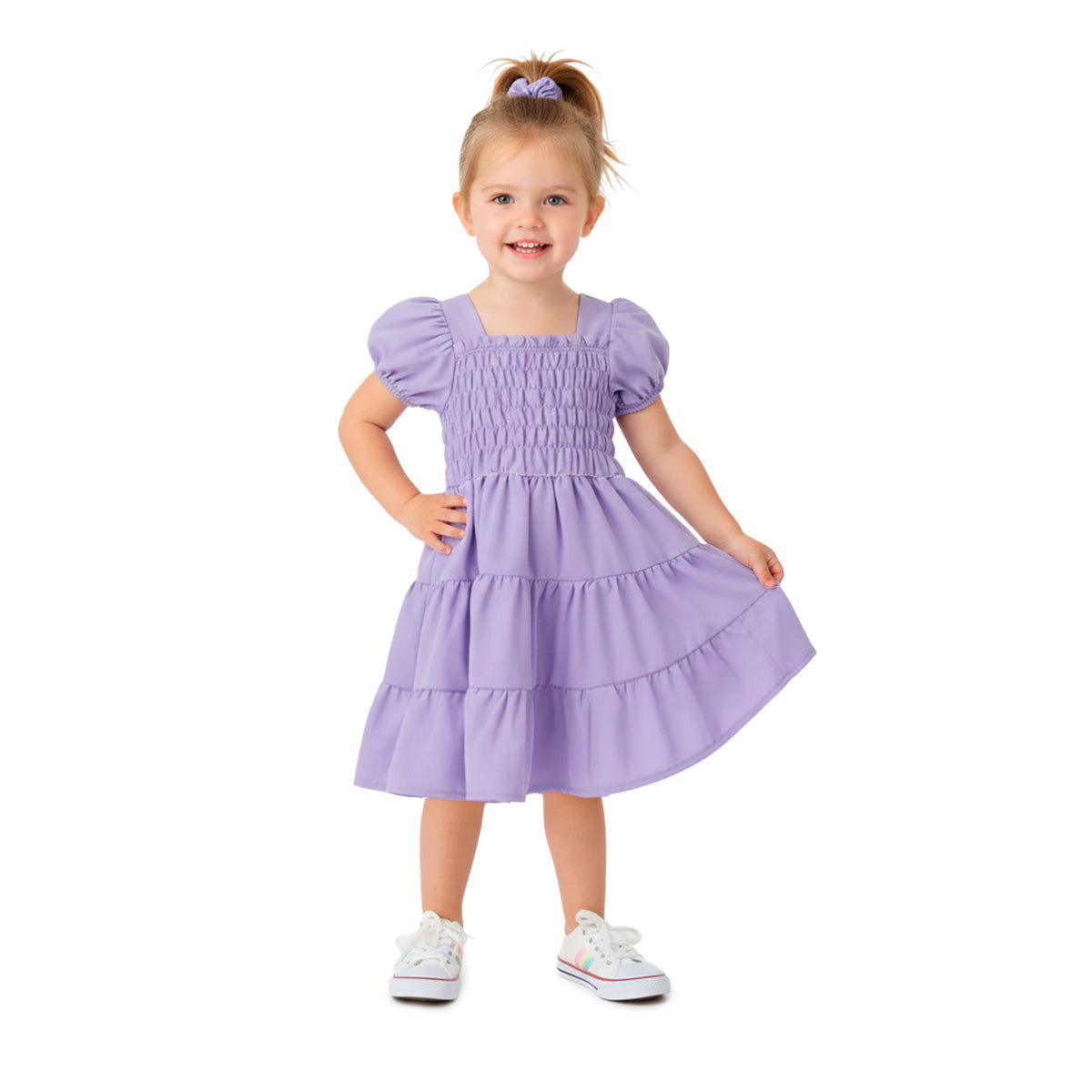 Vestido con manga abullonada bebé Flory VEBB0117