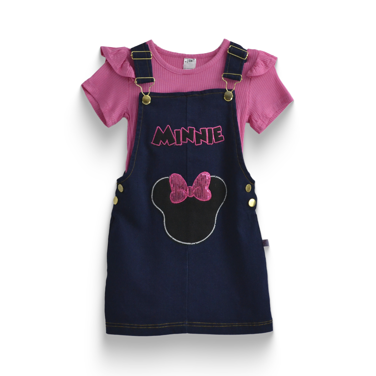 Jumper de mezclilla con playera y bordado de Ratoncita Niña KIDUS JUNI0002P02