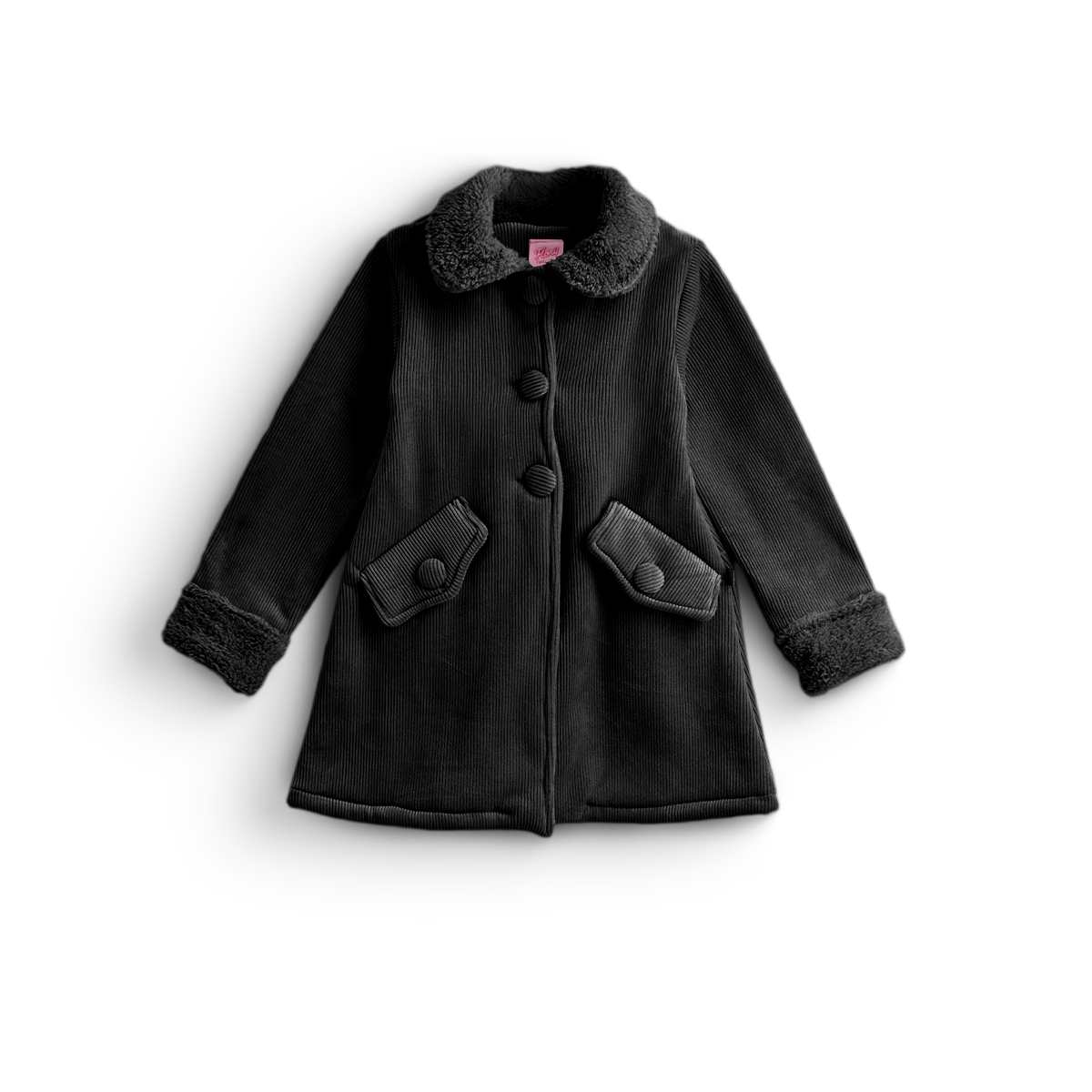 Abrigo afelpado con borrega a rayas Niña Flory ABNI0013