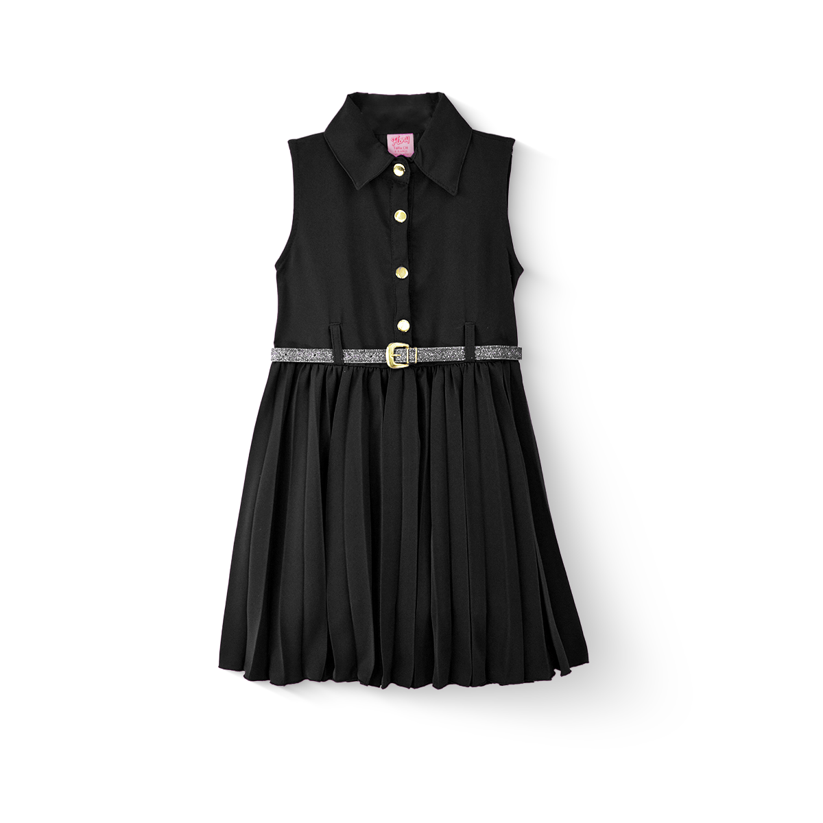 Vestido tableado con cinturón niña FLORY VENI0121