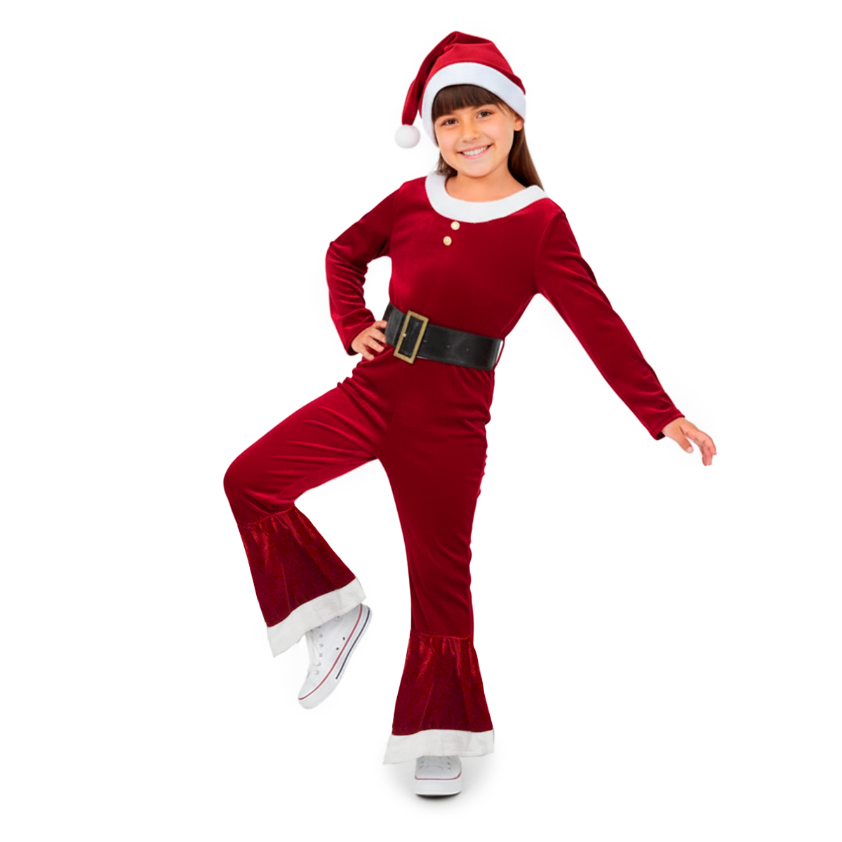 Mono navideño con gorro y cascabel niña JSNI0006 Flory