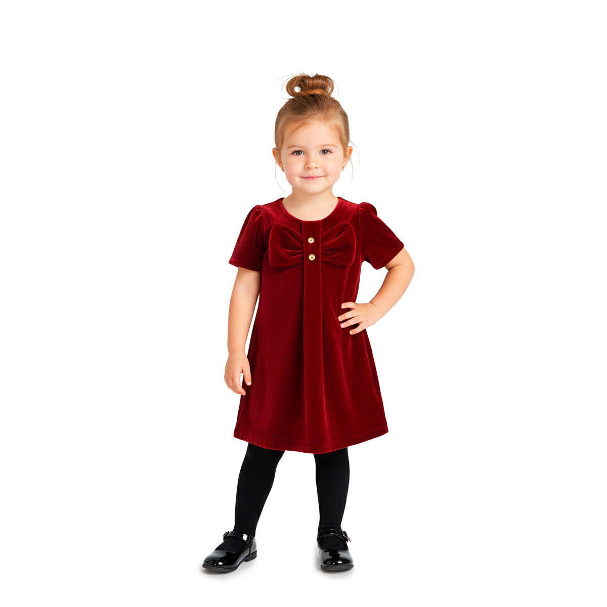 Vestido navideño de terciopelo para niña bebé Flory VEBB0121