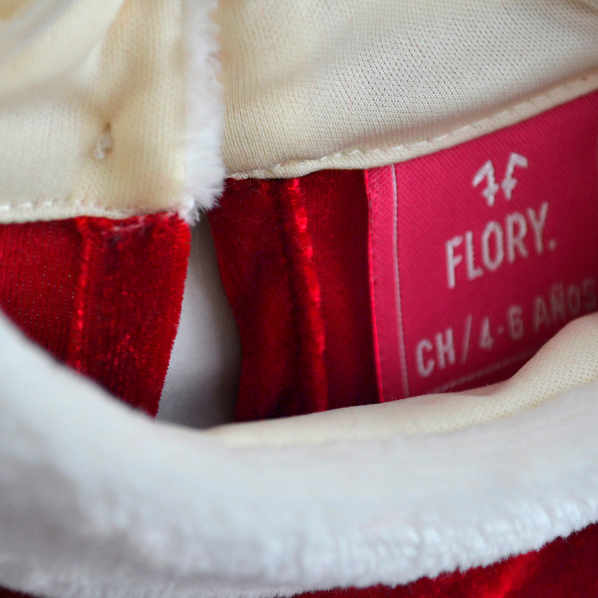 Vestido Santa Claus con cinturón y gorro cascabel para niña Flory VENI0182