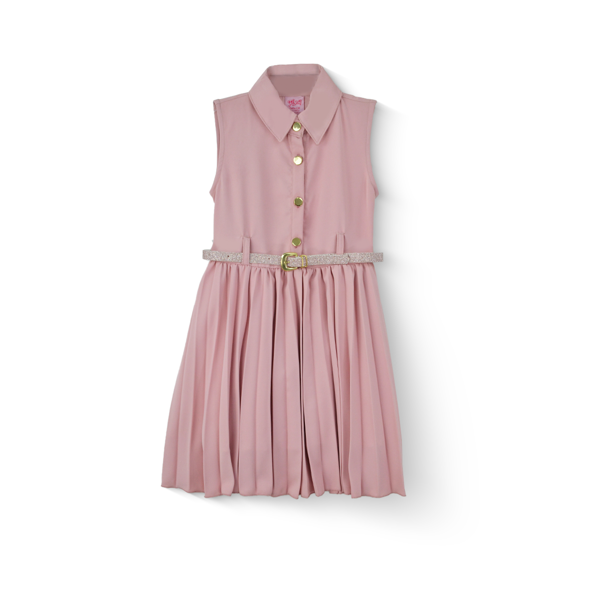 Vestido tableado con cinturón niña FLORY VENI0121