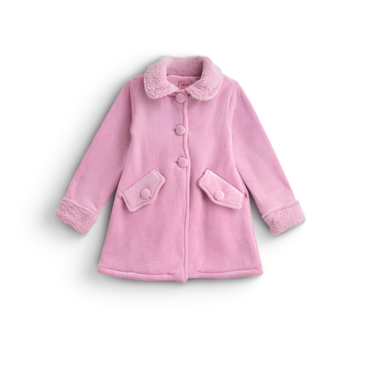 Abrigo afelpado con borrega a rayas Niña Flory ABNI0013