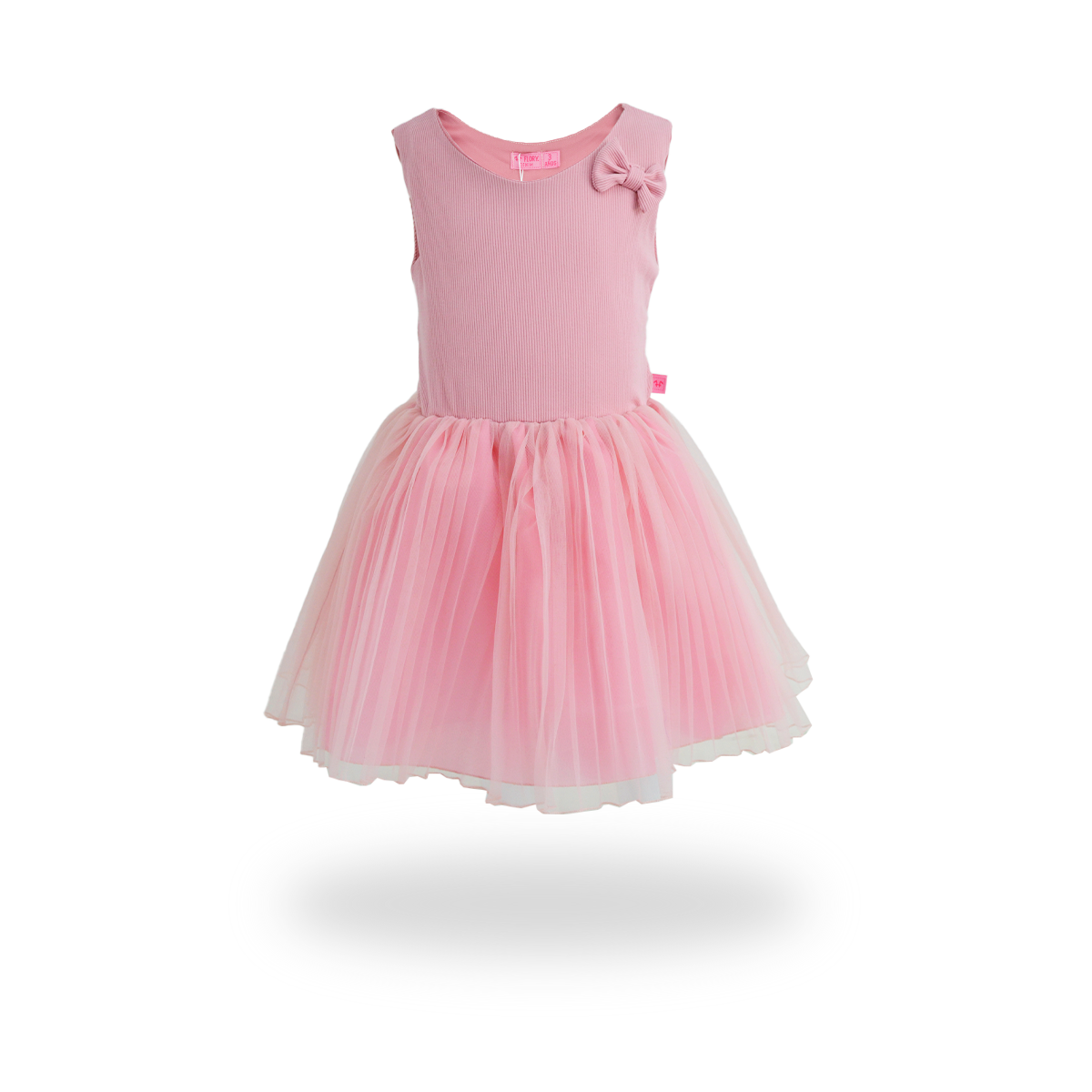 Vestido rib con falda plisada estilo tutu para fiesta bebé Flory VEBB0089