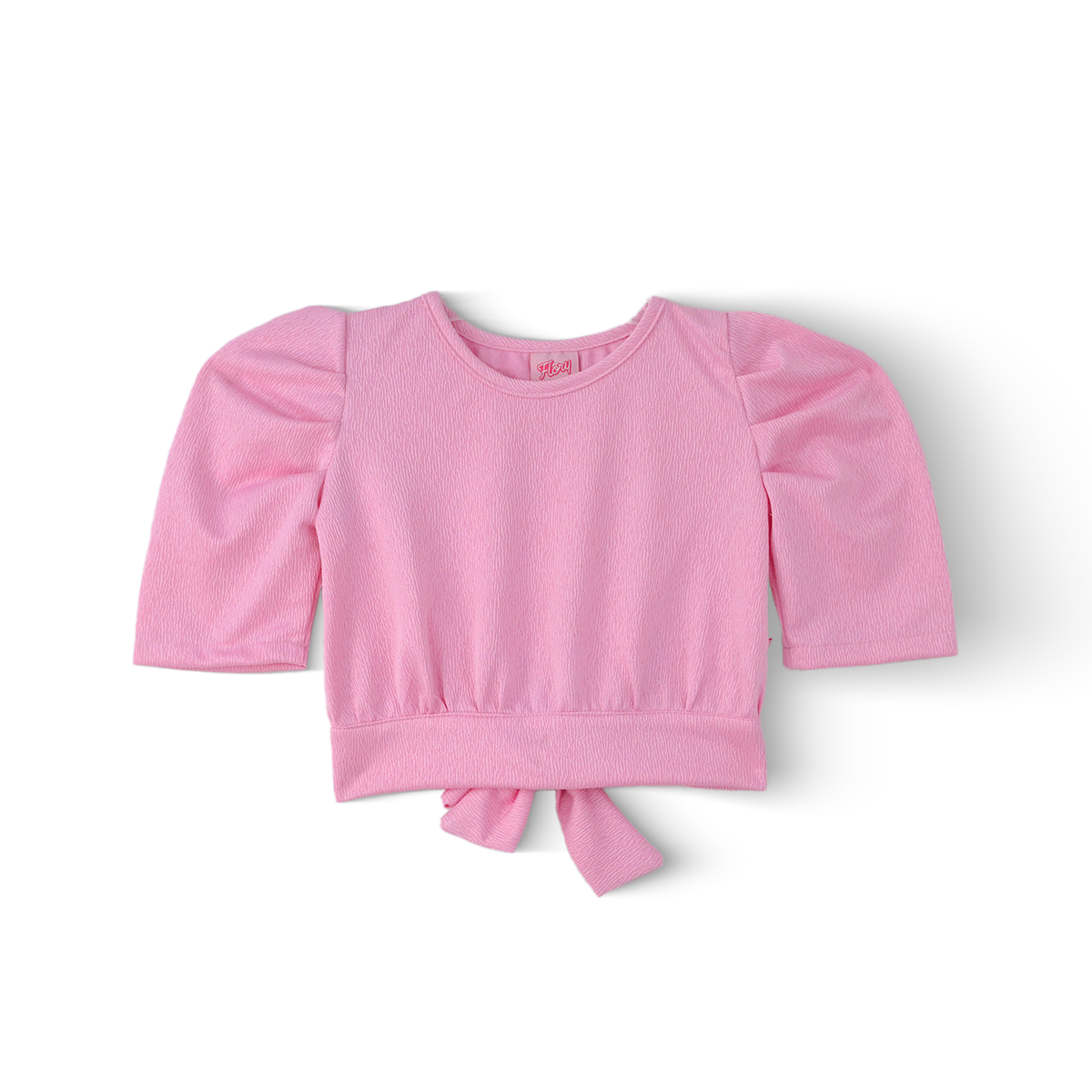 Blusa manga drapeada con moño trasera Niña Flory BLNI0065