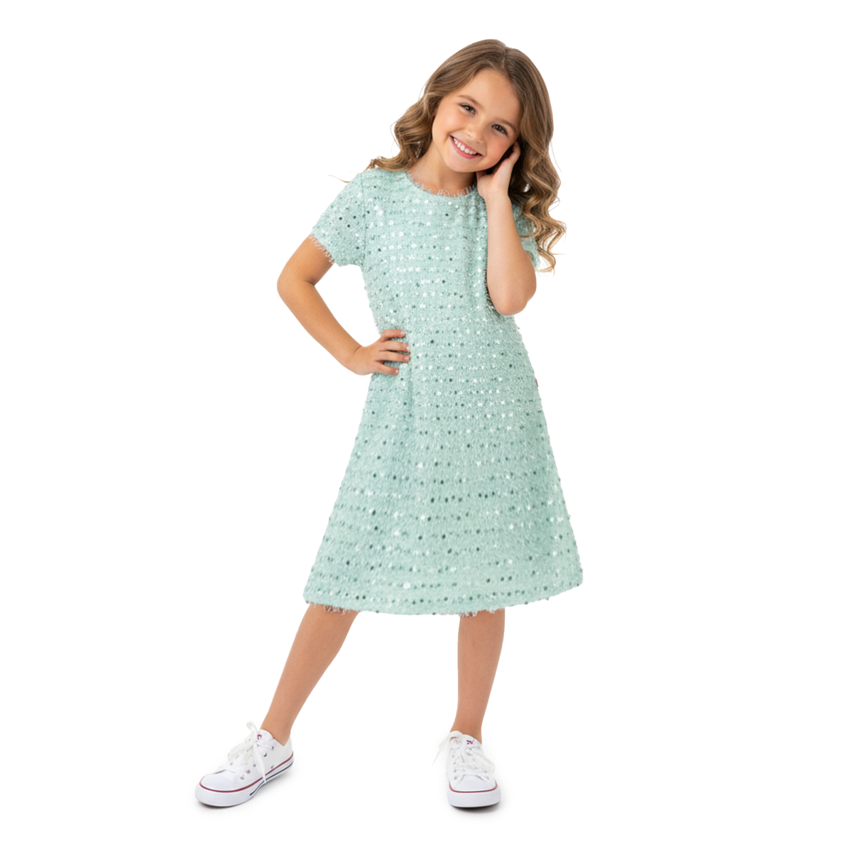 Vestido de Lentejuelas con Flecos para Niña Flory VENI0169