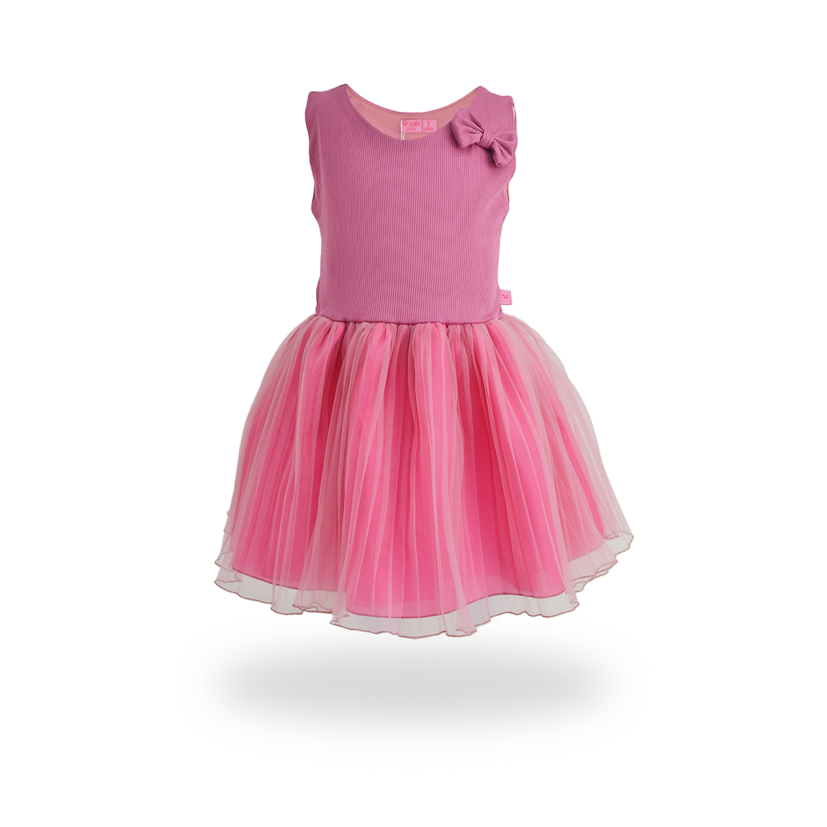 Vestido rib con falda plisada estilo tutu para fiesta bebé Flory VEBB0089