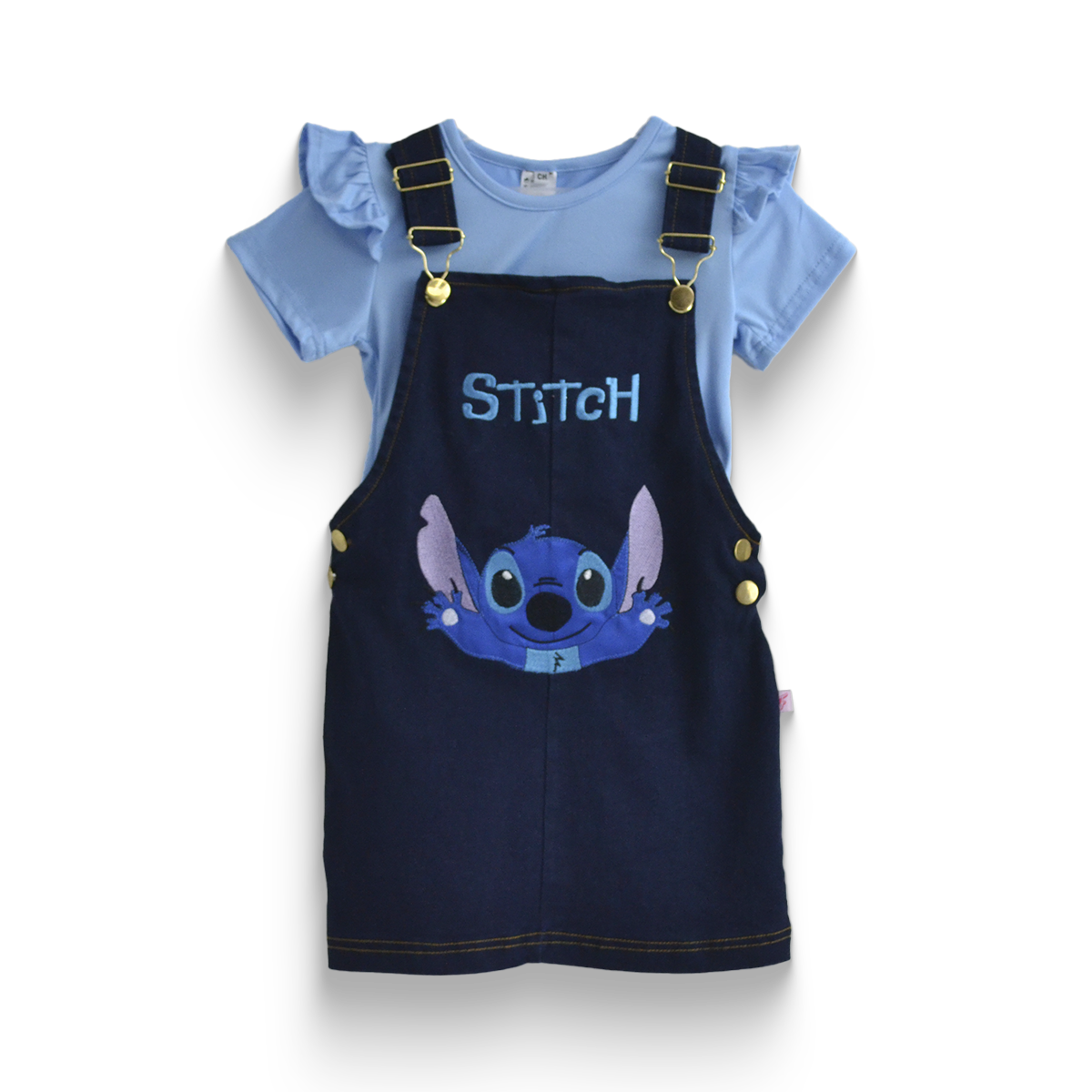 Jumper de mezclilla con playera y bordado de Extraterrestre Niña KIDUS JUNI0002P05