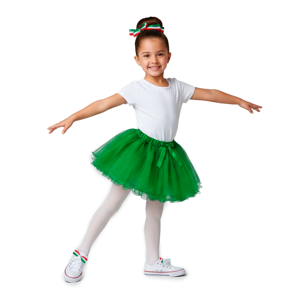 Falda tutu tricolor brillos Niña FANI0004 Flory
