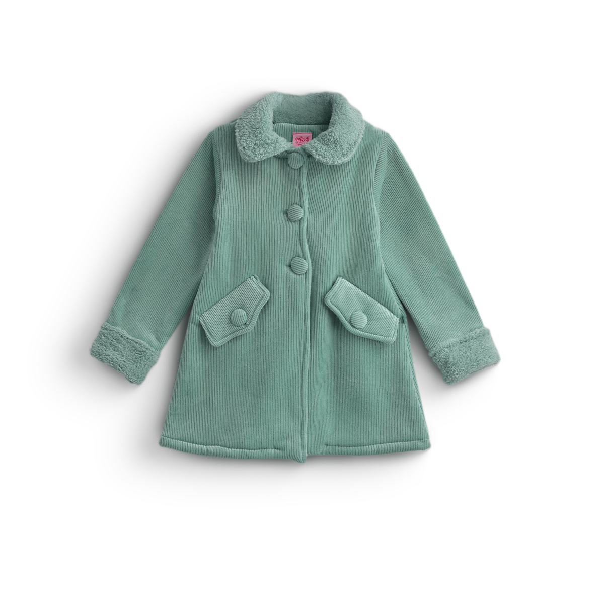 Abrigo afelpado con borrega a rayas Niña Flory ABNI0013