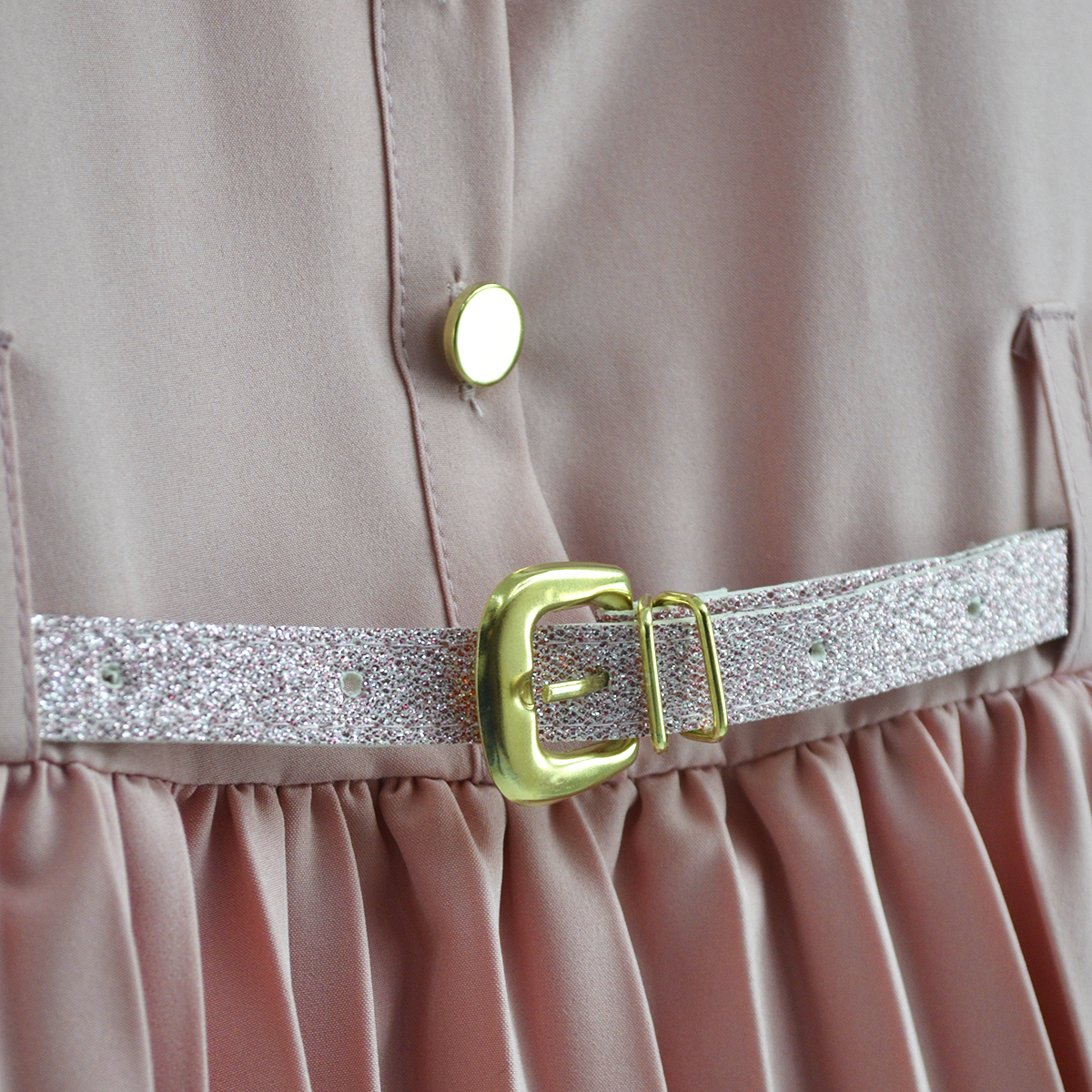 Vestido tableado con cinturón niña FLORY VENI0117