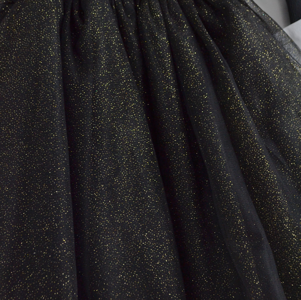 Vestido camisero con brillos en falda de Merlina Niña Flory VENI0177