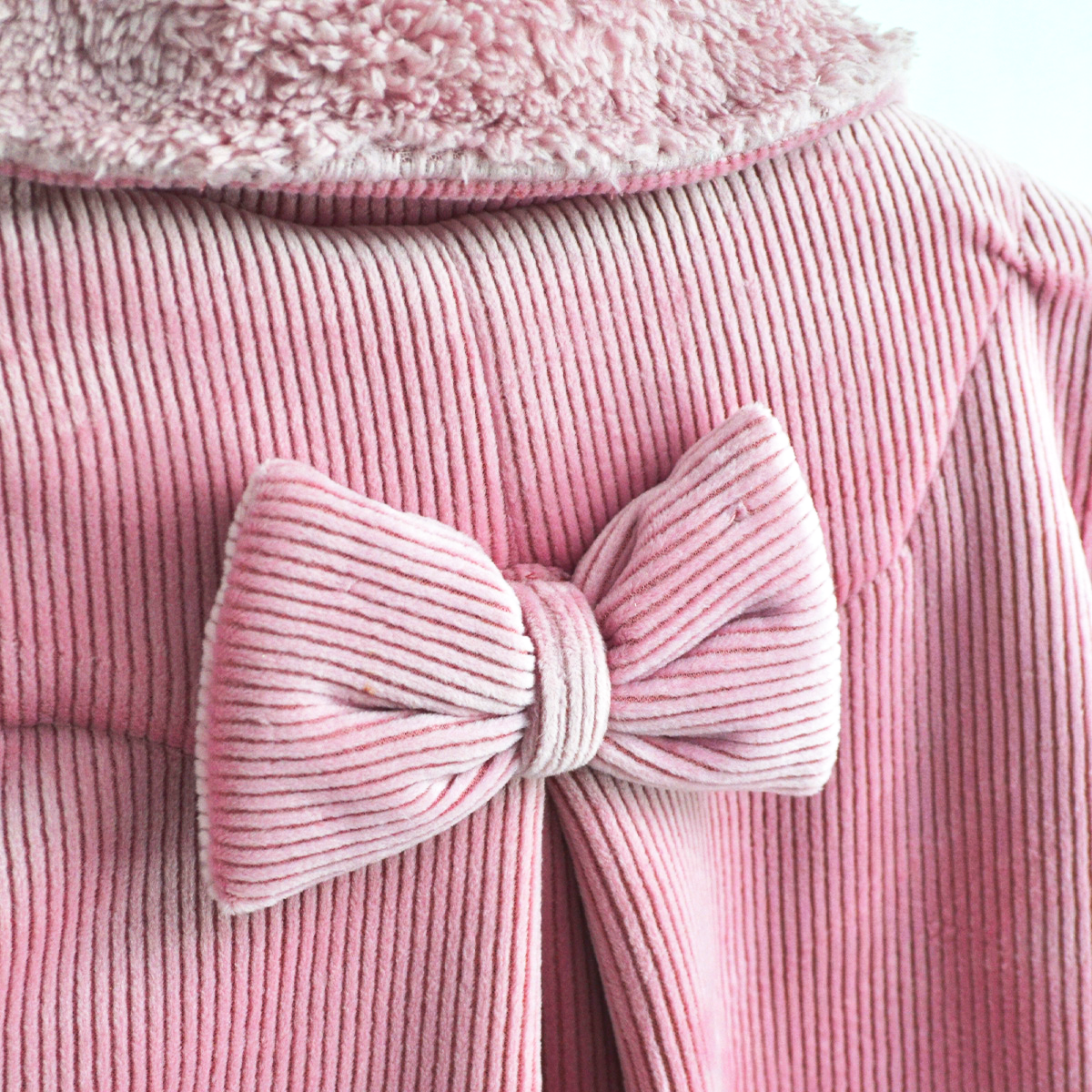 Abrigo afelpado con borrega a rayas Niña Flory ABNI0013