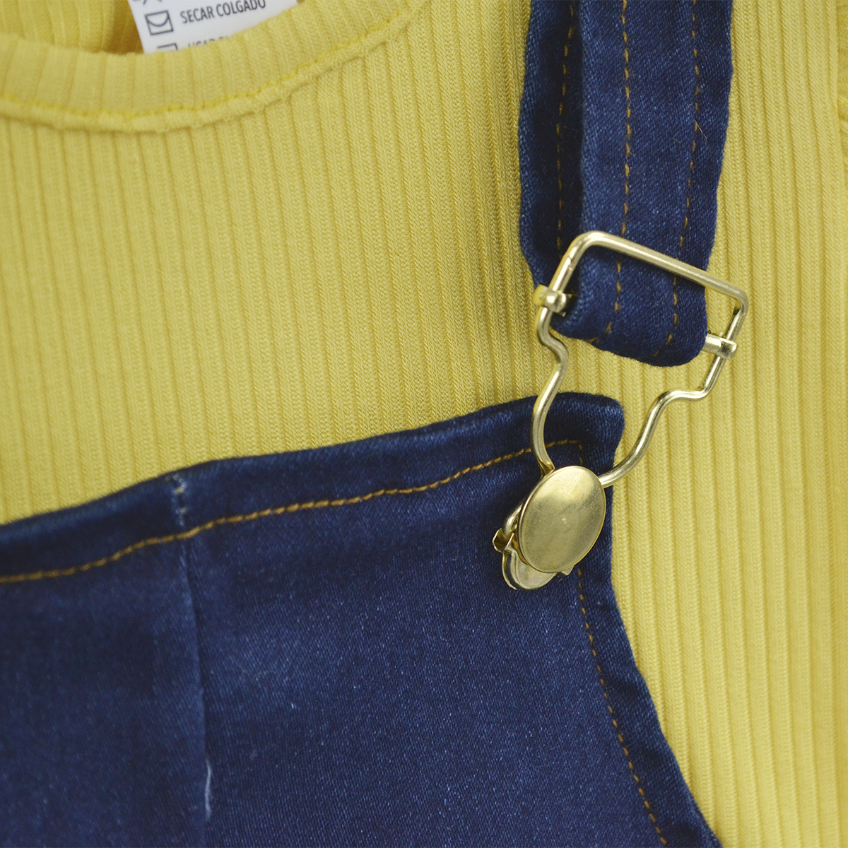 Jumper de mezclilla con playera y bordado de Abejita niña Bebé KIDUS JUBB0002P03