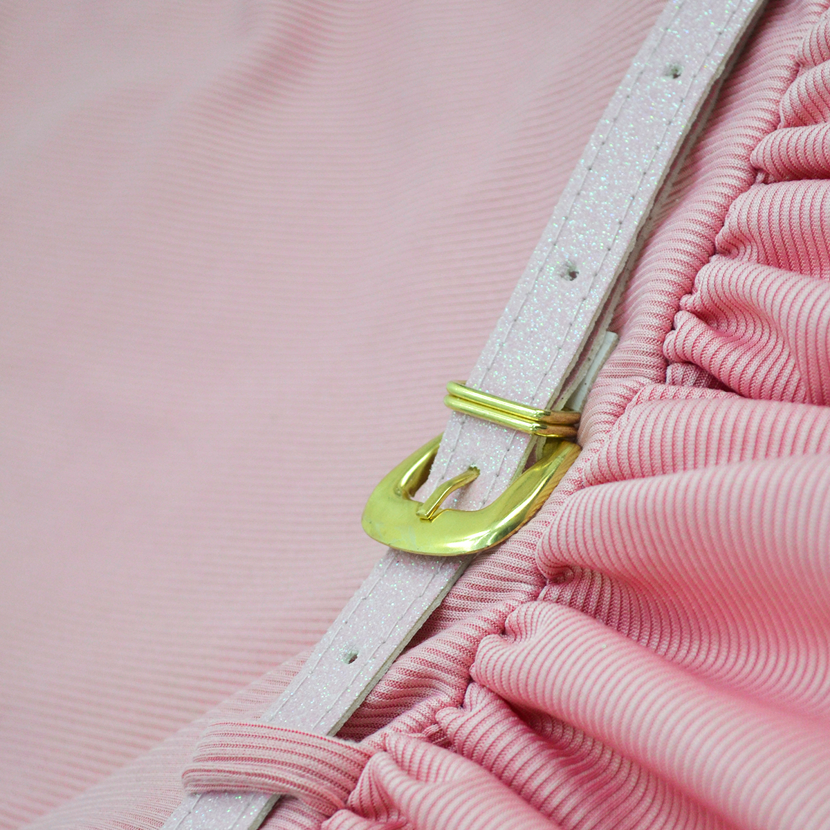 Vestido textura de rayas con cinturón Niña FLORY VENI0127