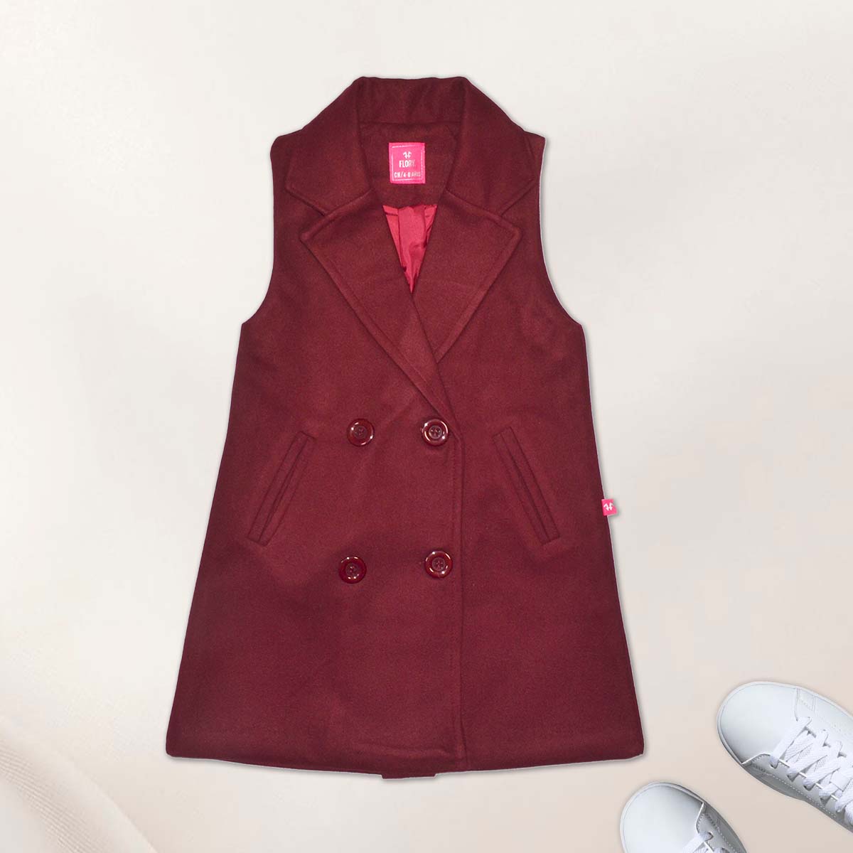 Chaleco de paño con botones • FLORY 2 • Tallas ch-m-gr •  CHNI0001