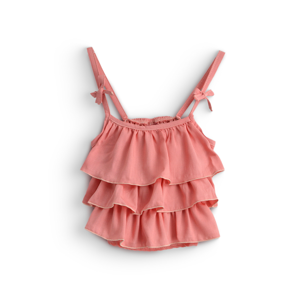 Conjunto de blusa de olanes y pantalón floreado • BARBIE 17 • tallas ch-m-gr • CONI0042