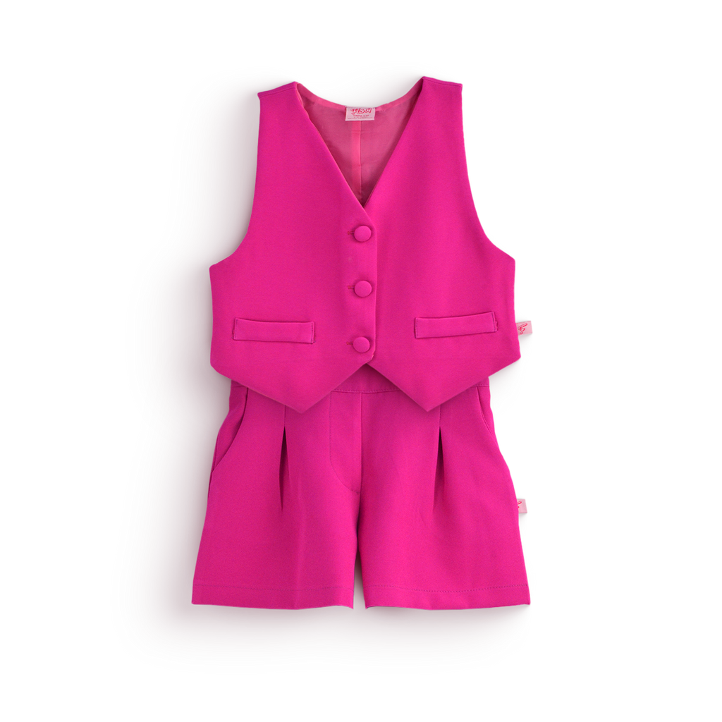 Conjunto de chaleco con botones y short ajustable • 4 a 12 años •  Zara 1