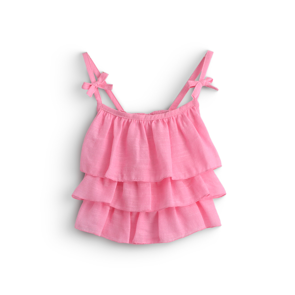 Conjunto de blusa de olanes y pantalón floreado • BARBIE 17 • tallas ch-m-gr • CONI0042