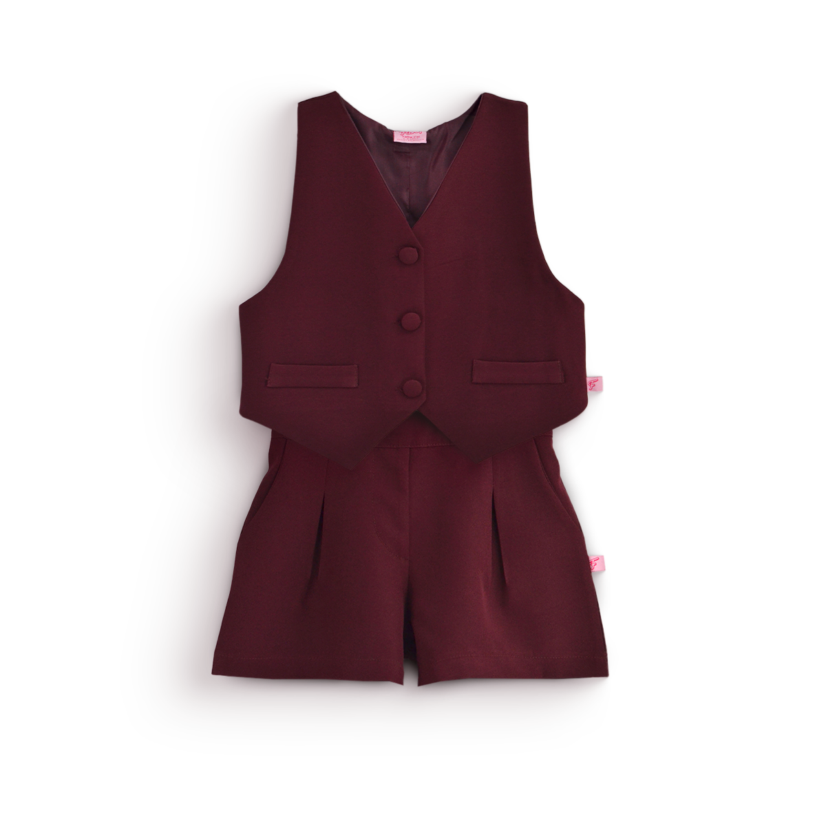 Conjunto con chaleco y botones, con short de cintura elástica| CONI0034 | tallas ch-m-gr