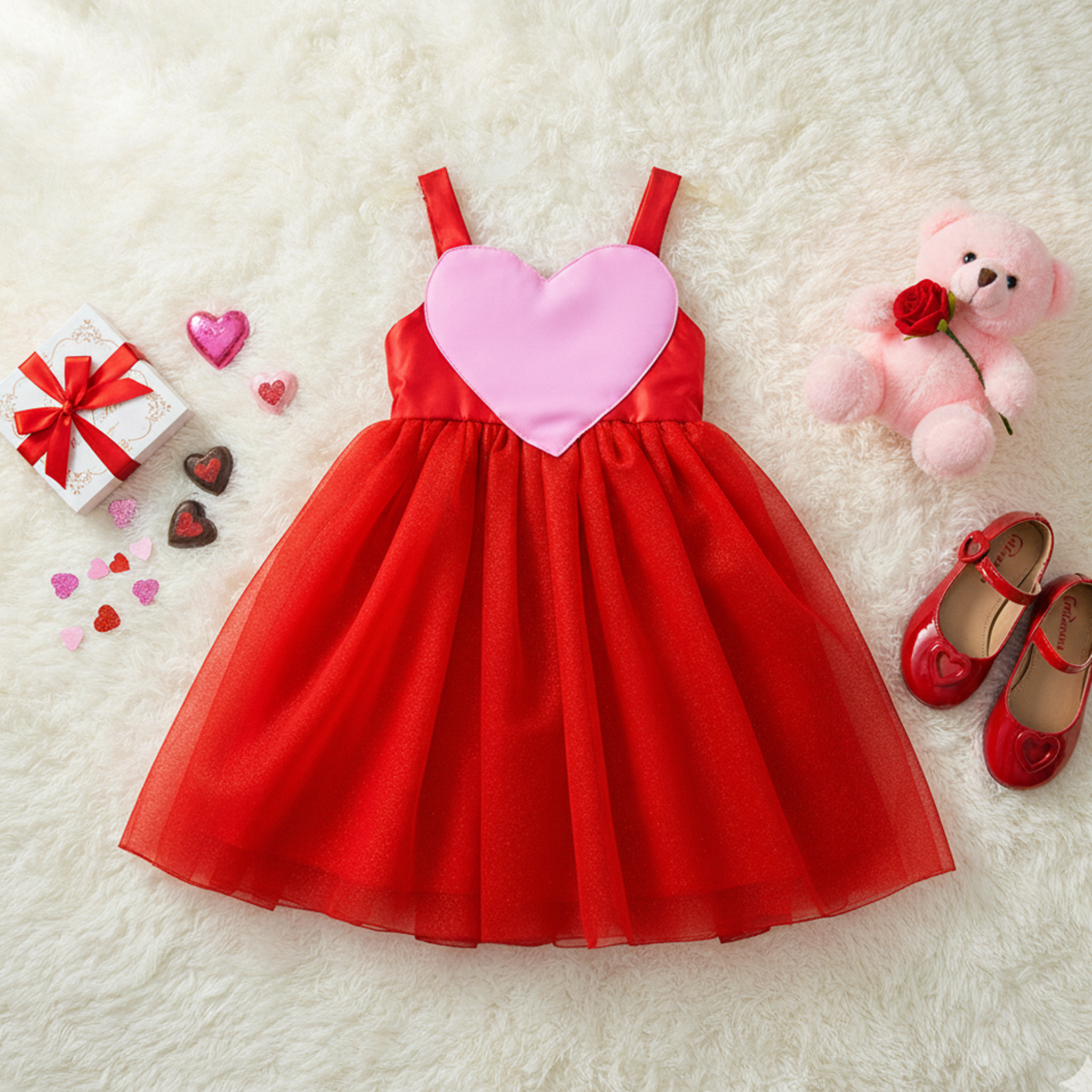 Vestido corazón San Valentin • VALENTINA 1 • tallas xch-ch-m-gr  • VENI0205
