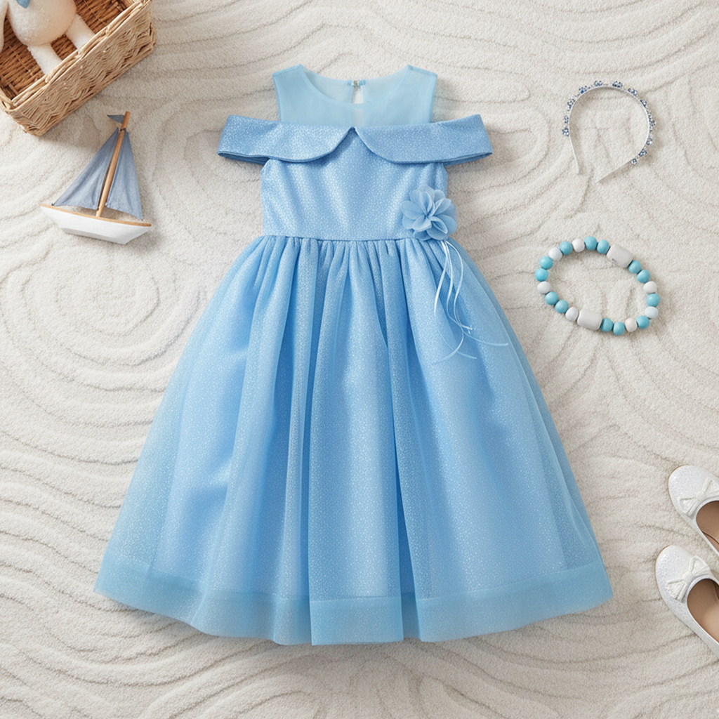 Vestido de Gala con tul sparkle • VALERIA 4 •  tallas xch-ch-m-gr-xg • VENI0201