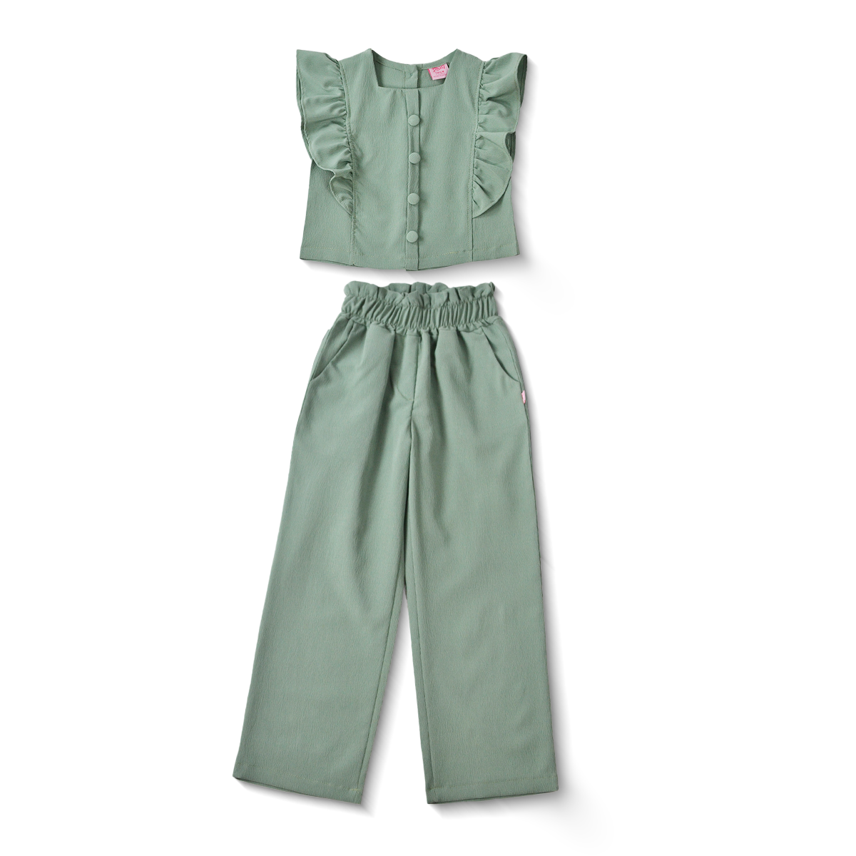 Conjunto pantalón y blusa con botones Niña Flory CONI0031