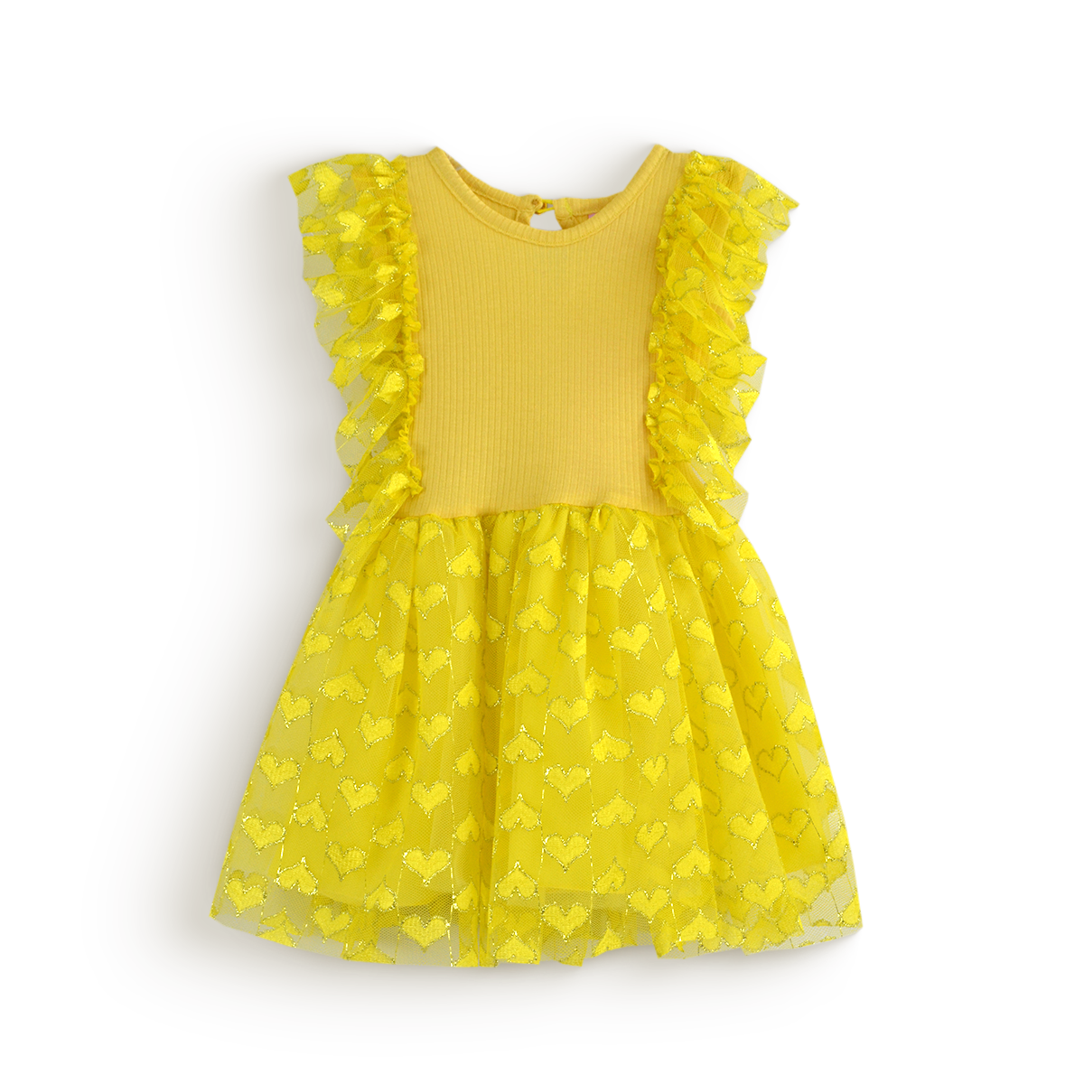 Vestido con olanes y falda tul | VEBB0142A | tallas 1-2-3