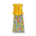 Conjunto de blusa de olanes y pantalón floreado •  ARIANA 12 •  tallas ch-m-gr • CONI0044E