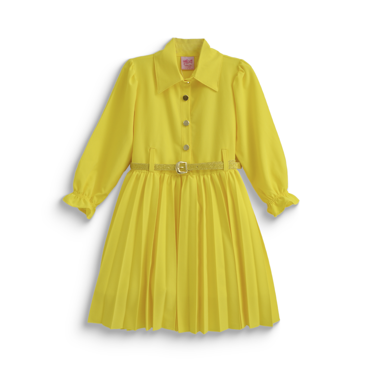 Vestido tableado con cinturón niña FLORY VENI0117