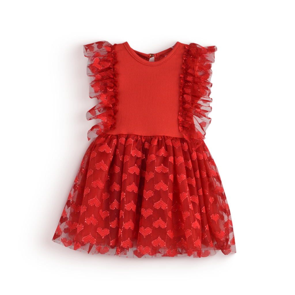 Vestido de tul corazones • VANIA 1 •  tallas 1-2-3 • VEBB0142A