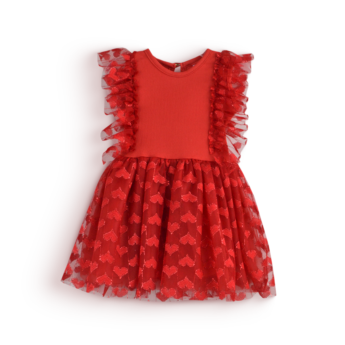 Vestido con olanes y falda tul | VEBB0142A | tallas 1-2-3