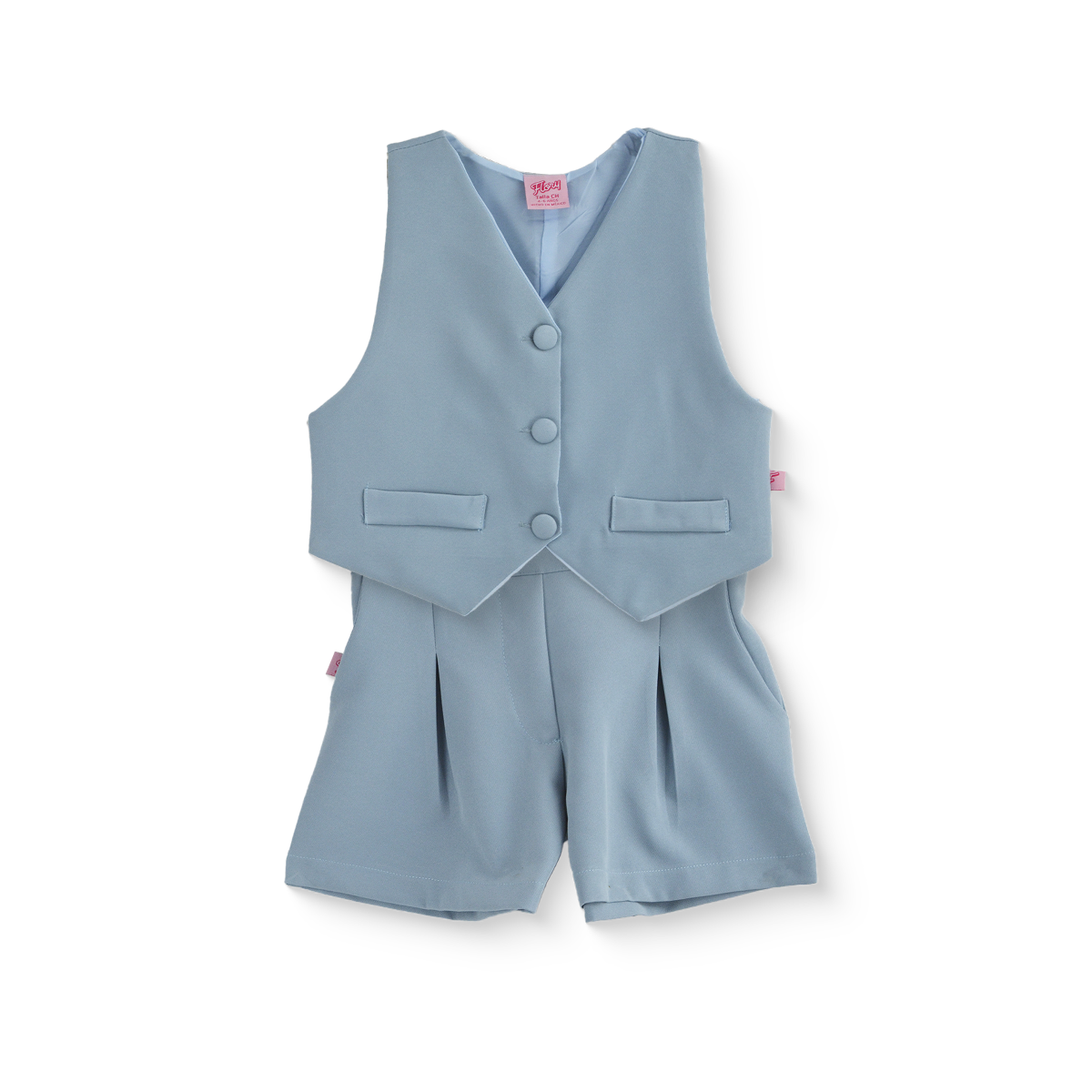 Conjunto de chaleco con botones y short ajustable •  ZARA 1 • tallas ch-m-gr •  CONI0034