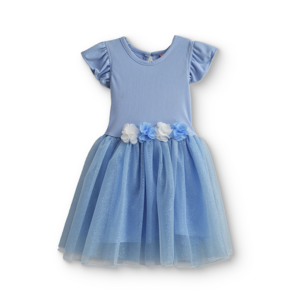Vestido rib con manga mariposa y falda | VEBB0106 | tallas 1-2-3
